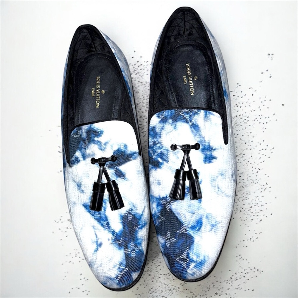 New Louis Vuitton Auteuil Loafer Blue Tie-Dye Monogram Slip-On (Size US 9 / LV 8 - Picture 9 of 12